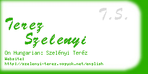 terez szelenyi business card
